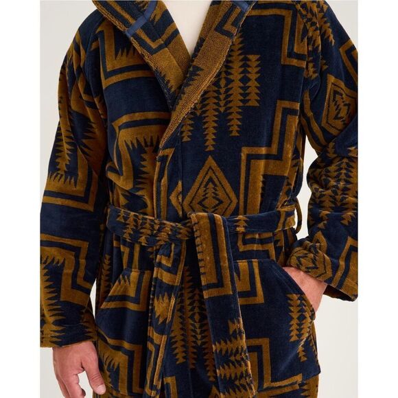 NWT Pendleton UNISEX HARDING COTTON TERRY VELOUR ROBE Size S/M - Picture 4 of 16